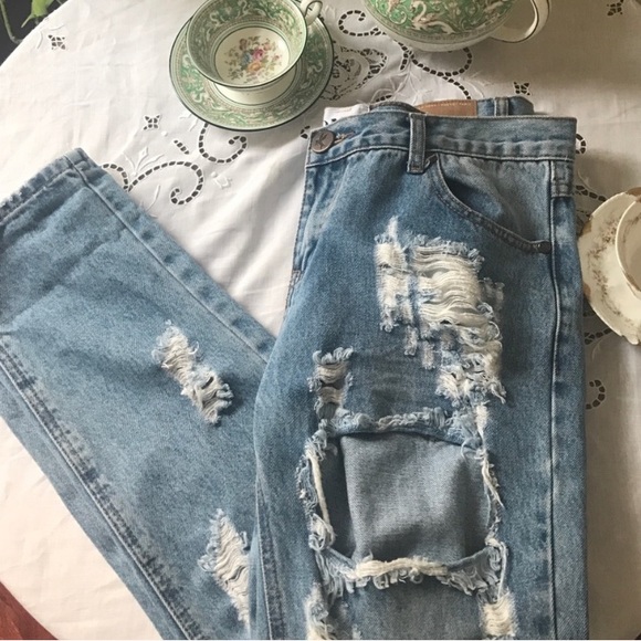 One Teaspoon Distressed Denim Awesome Baggies - Picture 4 of 8